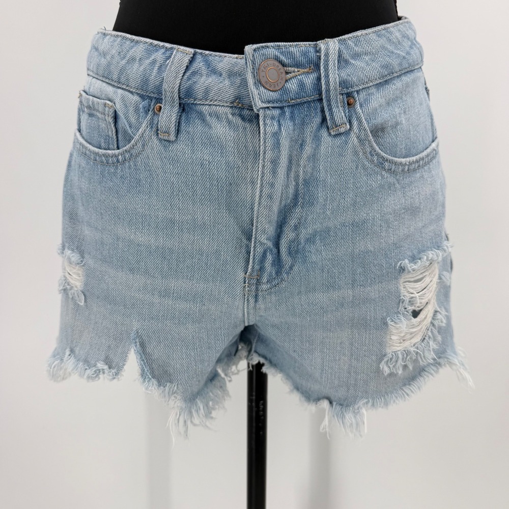 YMI Dream Denim jean Shorts 7/28 Y2K Grunge Distressed Ripped Cutoff Frayed